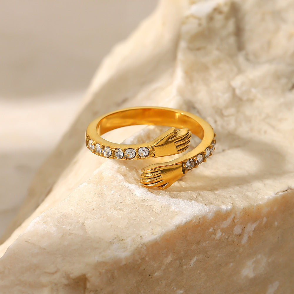 18K plated Hug Ring