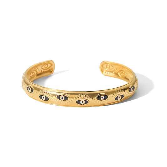 18K plated Black Eye inlaid Bracelet