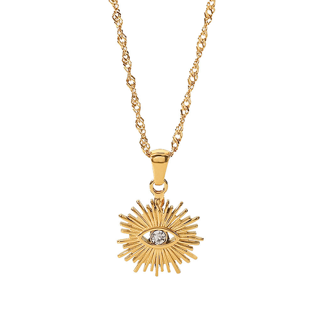 18K plated Evil Eye Pendant Necklace