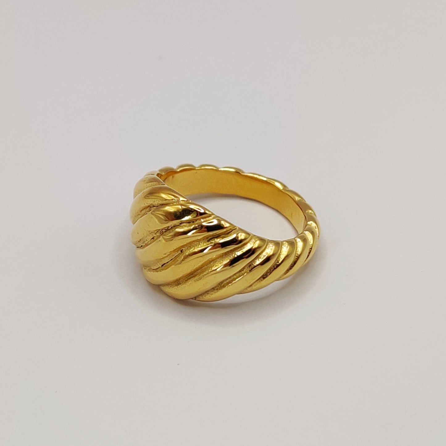 18K plated Thick Twisted Ring