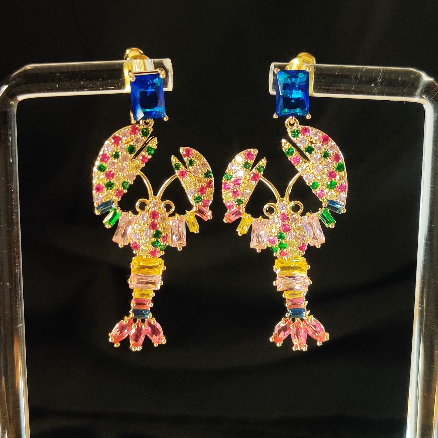 Kicking Lobster Drop Earrings