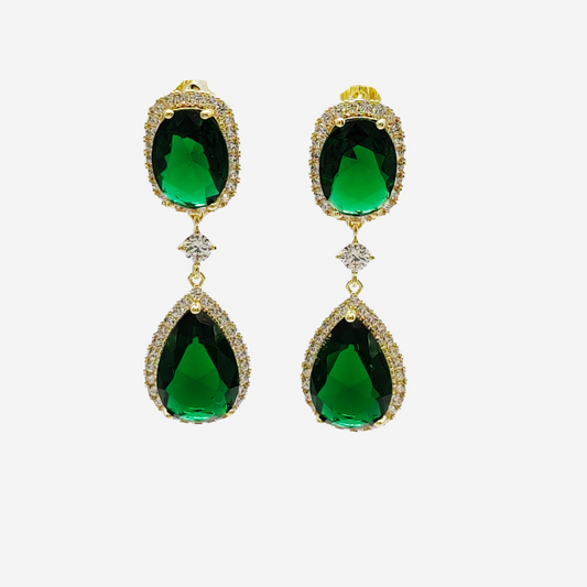 Green Banquet Drop Earrings