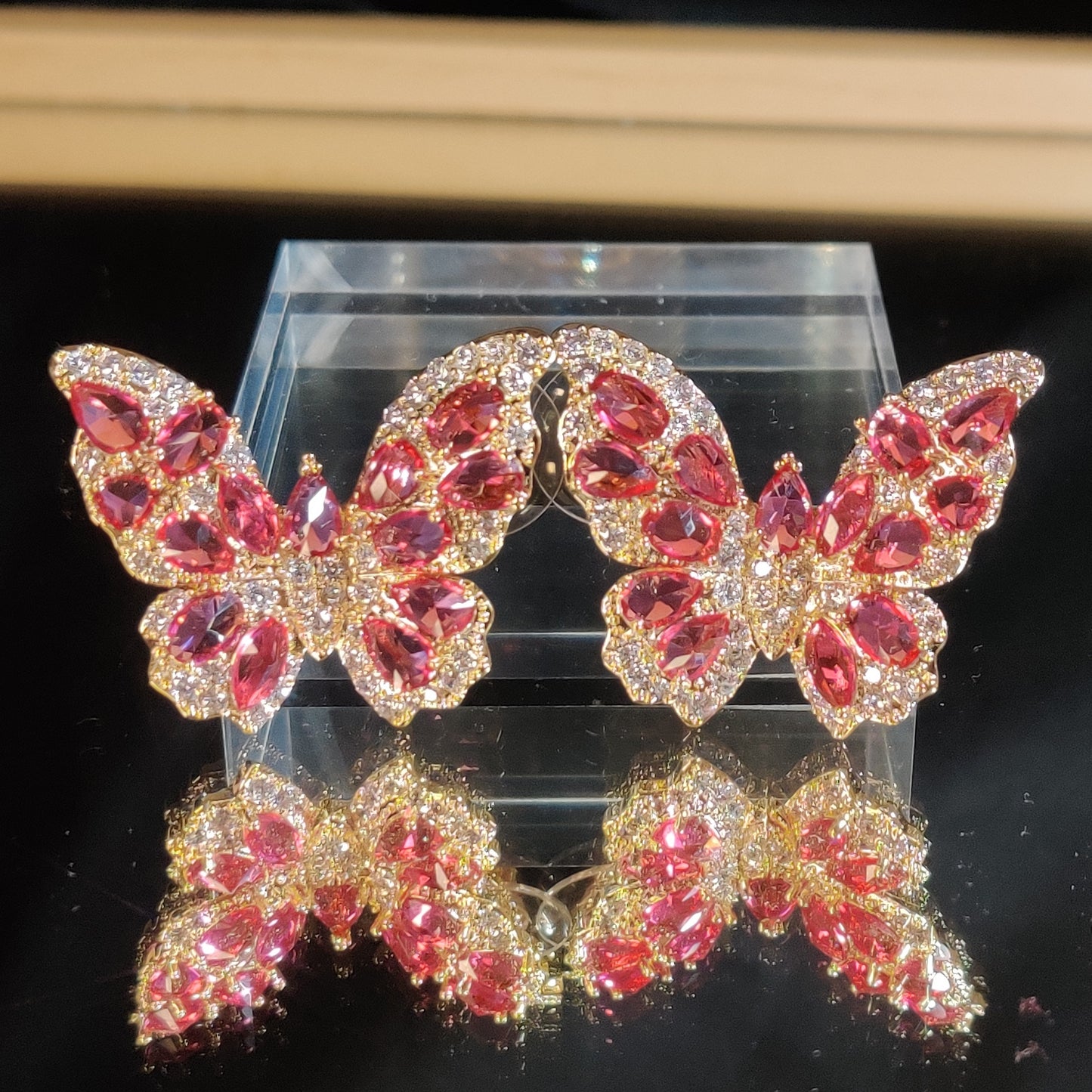 Red Graceful Butterfly Earrings